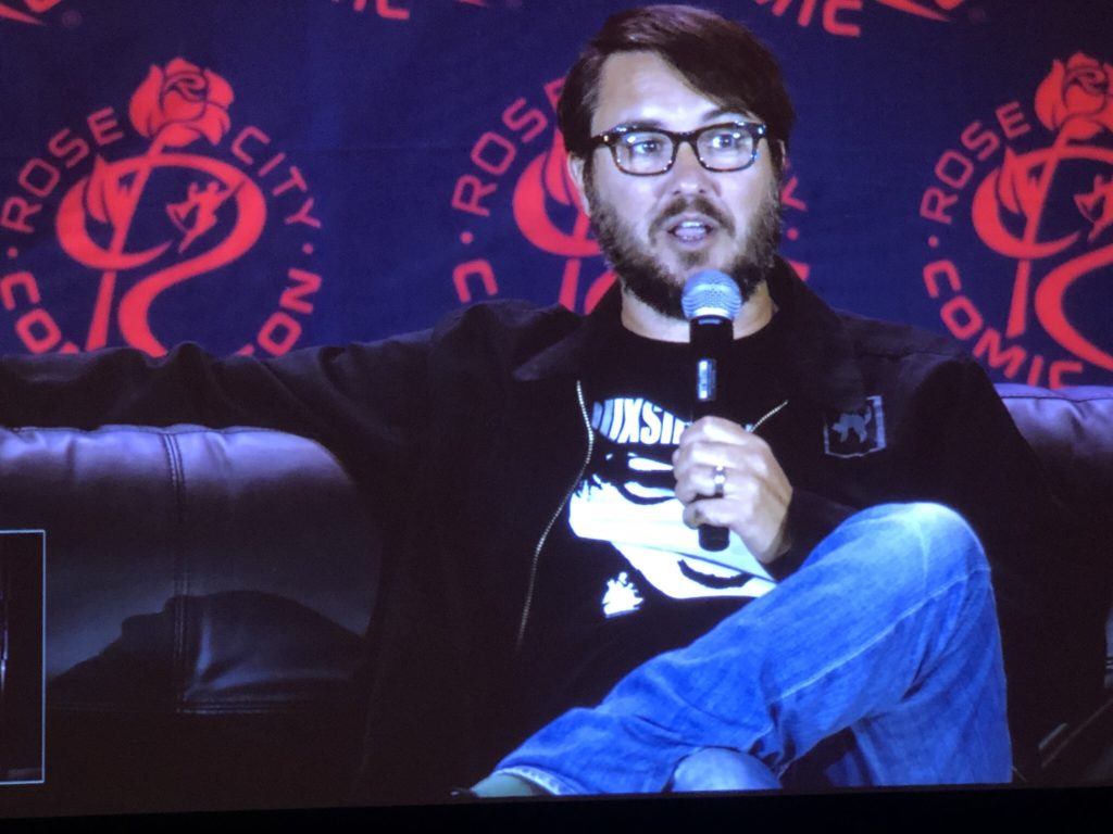 Wil Wheaton speaking at Rose City Comic Con, 2019